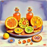 astropunk style: a still life of a Breakfast wheel with marmelade
