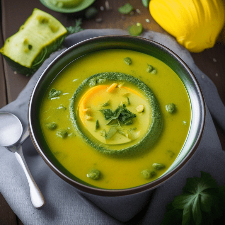 Grün-Gelbe Zucchini-Kürbis-Suppe